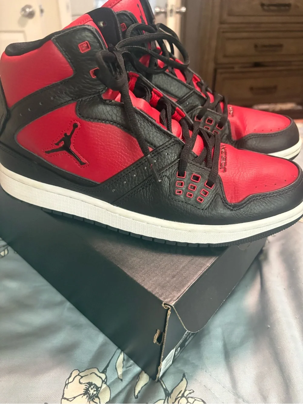 Jordan Red and Black Low-Top Basketball Sneakers